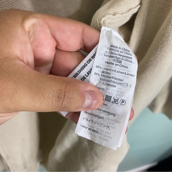 J Crew Juliette Collarless‎ Sweater Blazer Linen Blend Natural Cream Sz XL AM561 - Picture 4 of 8